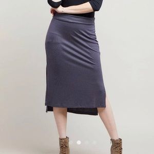 Grey midi skirt with slits